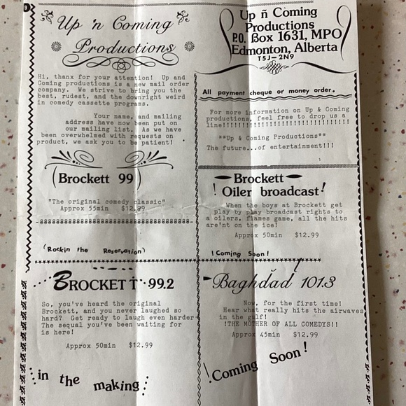 Brockett 99 original from 1993 comedy spoof local Alberta legendary antique - Picture 1 of 5